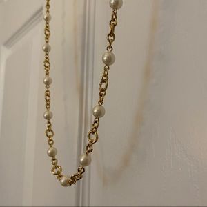 Gold and Pearl Ann Taylor Necklace Long